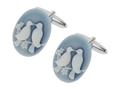 1867-2R Resin Party Groom Wedding Oval Cufflinks