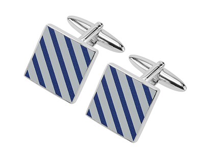 608-19R Mens Stripe Square Cufflinks