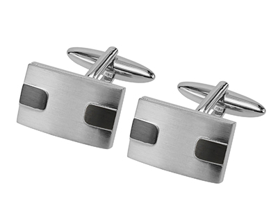 664-3RGM Men Rectangle Father Gift Cufflinks