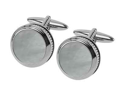 663-16R Fashion Silver Mother of Pearl Cufflink