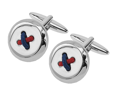 558-13R Unique Shirt Button Fabric Cufflinks