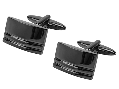 TN-1268GM Black Gunmetal Metal Cufflinks Shirts