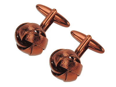 1859-21R Round Ball Metal Men Knot Cufflinks