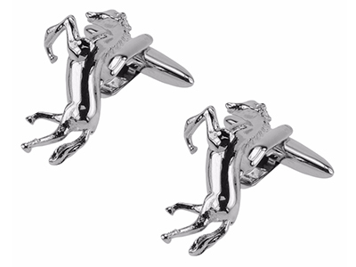 647-11R Cheap Cute Silver Horse Cufflinks