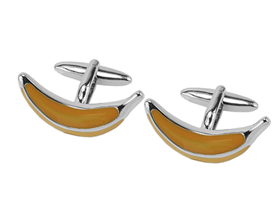 1869-13R Yellow Banana Fruit Cufflink