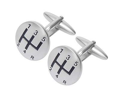 TN-281R1 Novelty Brass Round Cufflinks