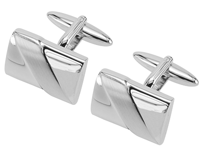 607-9R2 Mens Metal Logo Cufflinks