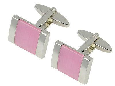 304-29R Pink Agate Cufflinks