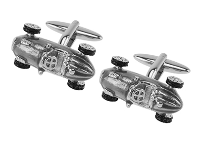 662-16R Fashion Burnish Silver Car Cufflinks