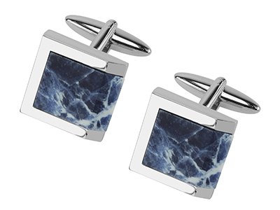 647-3R Blue Stone Beveled Sodalite Cufflink