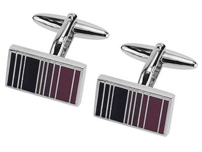 648-1R Black and Purple Enamel Cufflinks