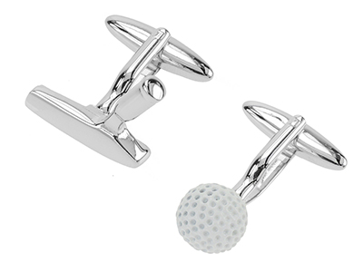 611-5R White Golf Ball and Putter Sports Novelty Cufflinks