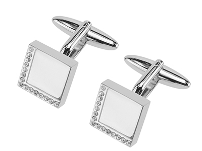 1024-5R Beautiful Womens Crystal Square Cufflinks