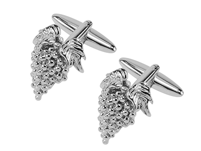 648-11R Silver Grape Fruit Novelty Cufflinks