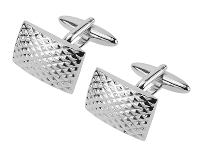 609-14R Stylish Mens Silver Cufflinks