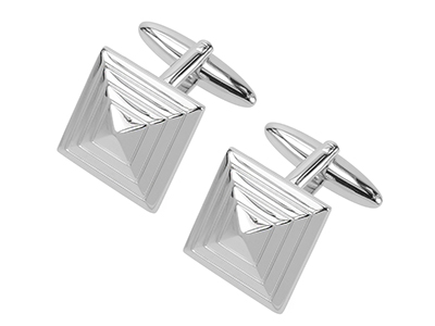 622-15R Silver Pyramid Male Cufflinks