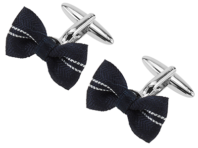644-18R New Design Dark Blue Bow Tie Cufflinks