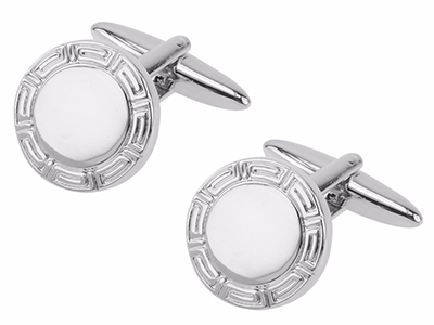 1475-10R Outline Round Cufflinks