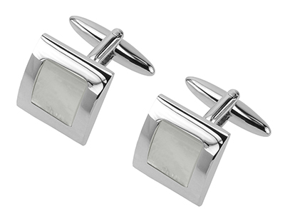 1458-8R Stone Curved Square Cufflinks