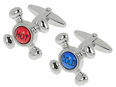 151-23R Old Fashion Hot and Cold Faucet Cufflinks