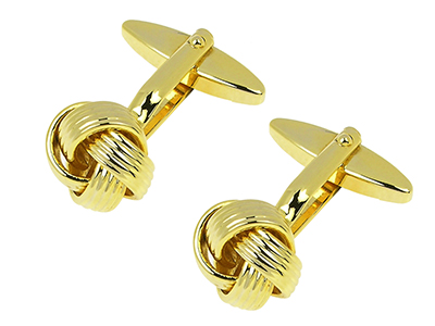 148-4G Gold Metal Love Knot Cufflinks