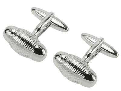 600-24R2 Ribbed Cufflinks Engraved