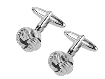 1859-20R  Ribbed Rail Love Knot Cufflinks