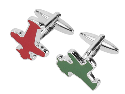 628-16R Red and Green Enamel Novelty Cufflink