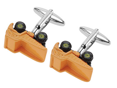 628-19R Orange Enamel Truck Car Novelty Cufflinks