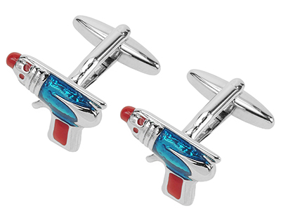 629-5R Creative Water Pistol Gun Kids Cufflinks