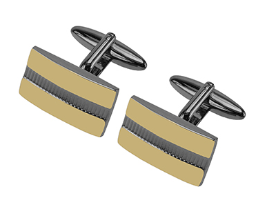 218-14GMG Gunmetal Blank Branded Cufflinks