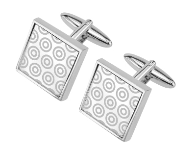 608-7R2 Personalised Circles Square Cufflinks