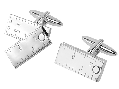 307-11R Functional Moveable Ruler Cufflinks Novelty