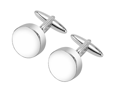 560-22R Plain Silver Cufflinks