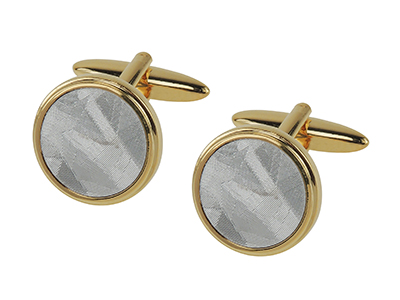 63-5G Gold Cufflinks with Silver Metal Insert