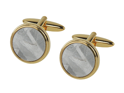 63-5G Gold Cufflinks with Silver Metal Insert