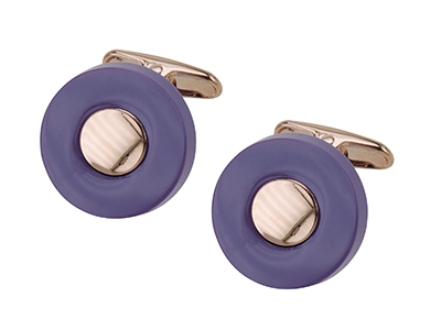 658-8Y/Z Rose Gold with Purple Resin Cufflinks