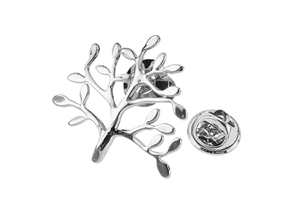 TP62-17R Silver Tree Branch Lapel Pins