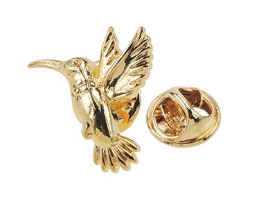 TP56-22G Cute Gold Hummingbird Animal Lapel Pin