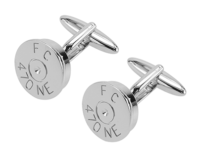 TN-1147R Cool Novetly Silver Bullet Cufflinks