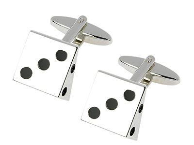 TN-1567R Mens Gambling Casino Dice Cufflinks