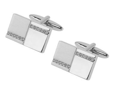 617-15R2 Sliver Metal Brass Mens Cufflinks