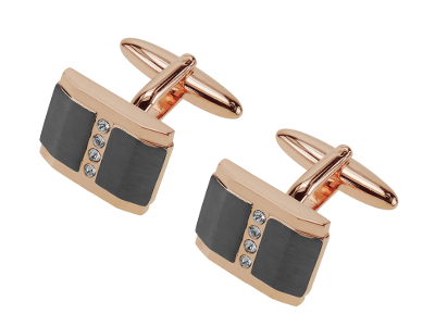 623-2YGM2 Classic Custom Gold Crystal Cufflinks