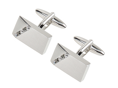 613-1R2 Black Tone Crystal Cufflinks