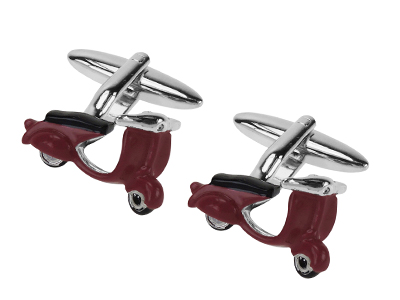 TN-387R Red Enamel Motorcycle Motorbike Cufflinks