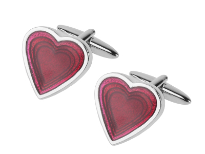 TN-1188R Best Valentine Gifts Red Heart Cufflinks