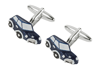 1861-19R Custom Design Blue Car Cufflinks