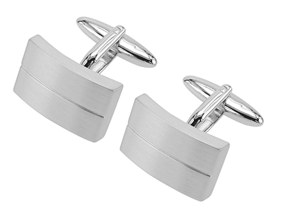 565-25R1 Brushed Rhodium Cufflinks