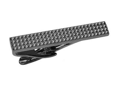 TN-606GM Black Gunmetal Grid Short Tie Bar