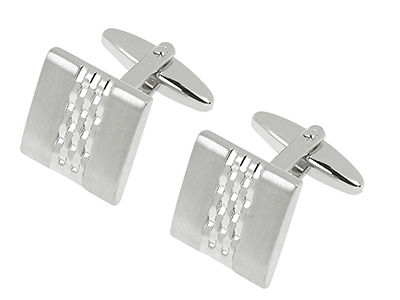 565-27R2 Mens Chevon Pattern Square Cufflinks